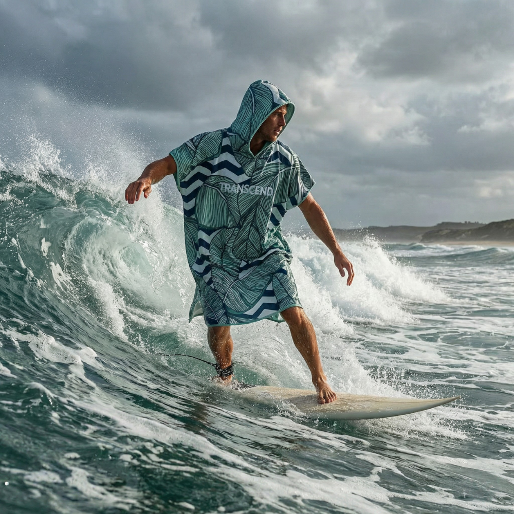 Poncho surf motif feuilles tropical - Horizon Poncho