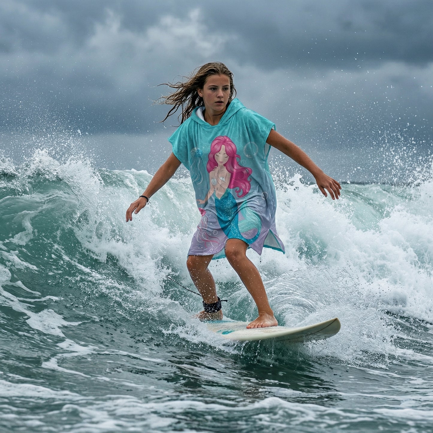 Poncho bain enfant sirène - Horizon Poncho