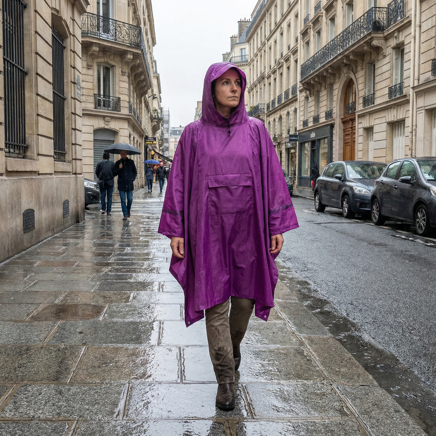Poncho pluie femme violet - Horizon Poncho