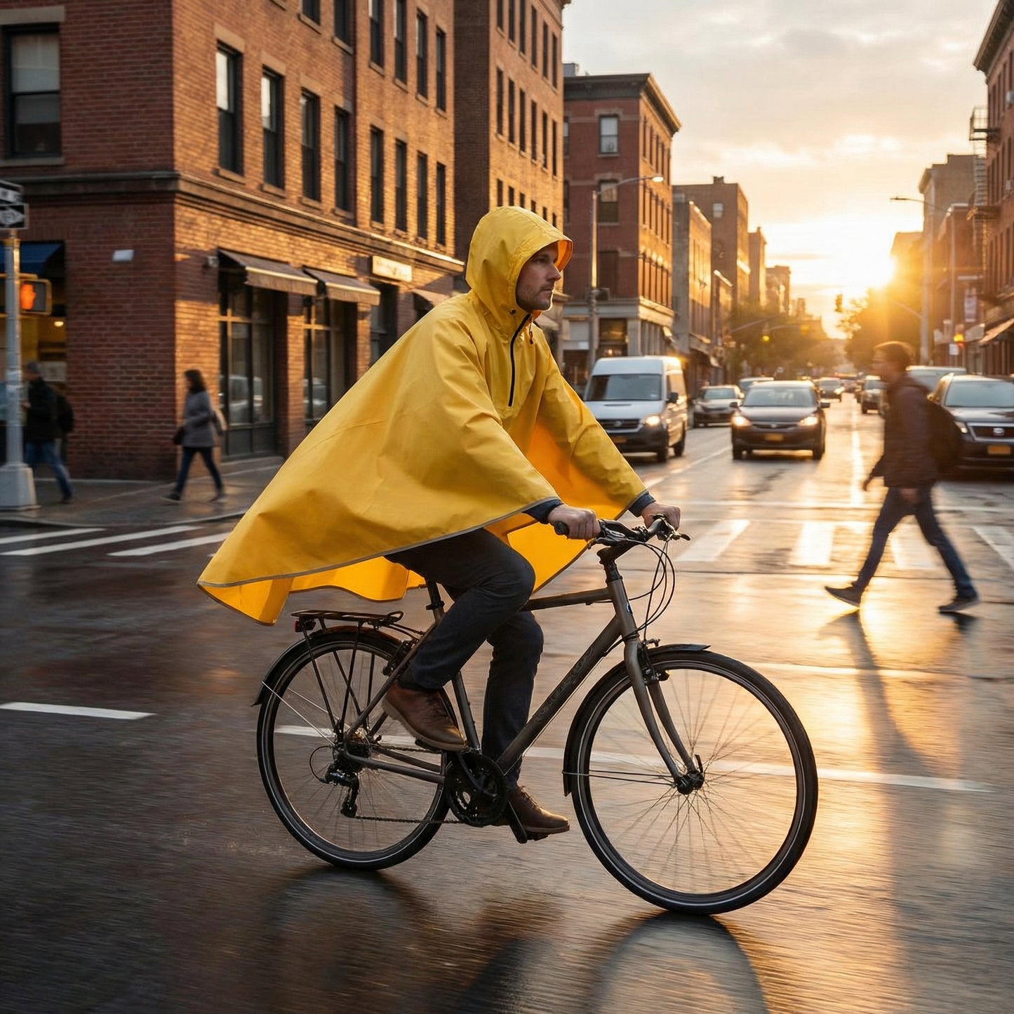 Poncho cycliste jaune - Horizon Poncho