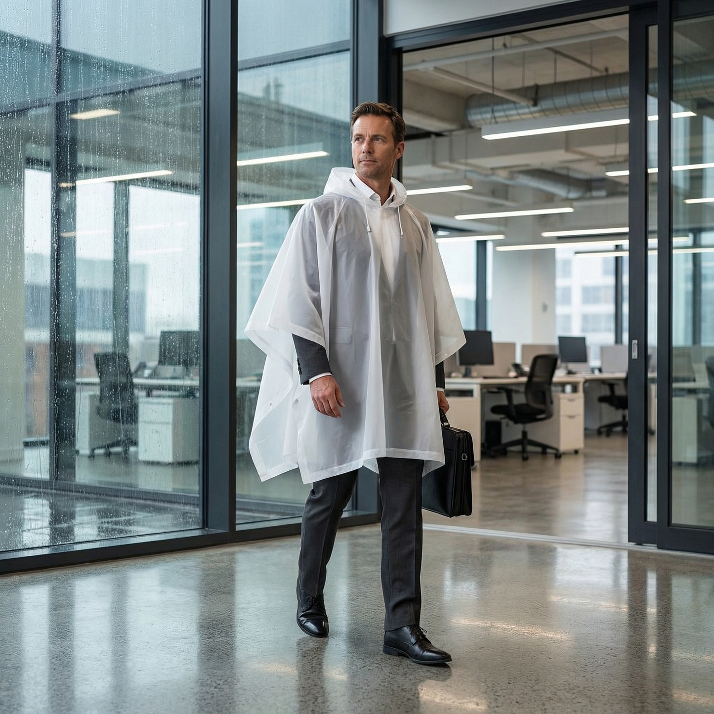 Poncho pluie blanc transparent - Horizon Poncho