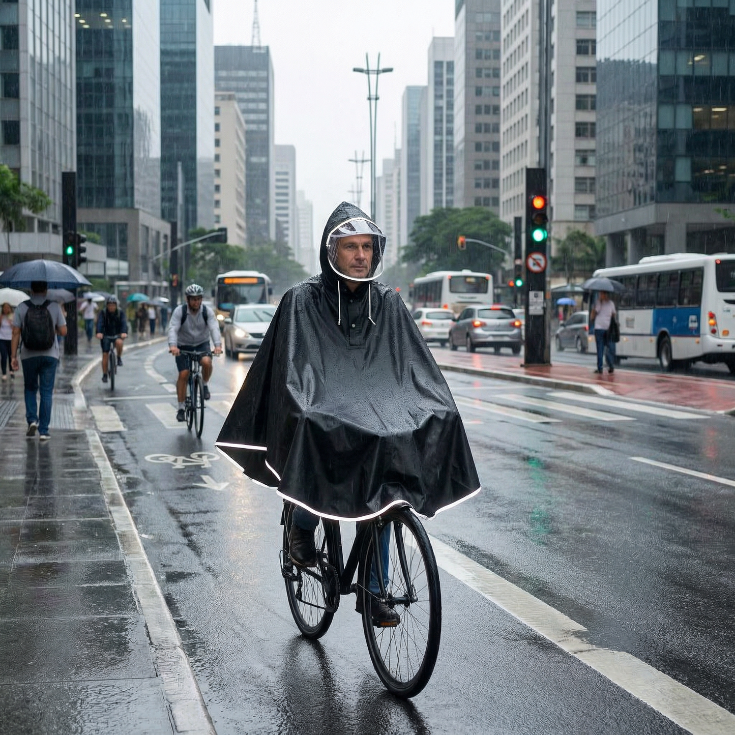 Poncho cycliste avec bandes réfléchissantes - Horizon Poncho