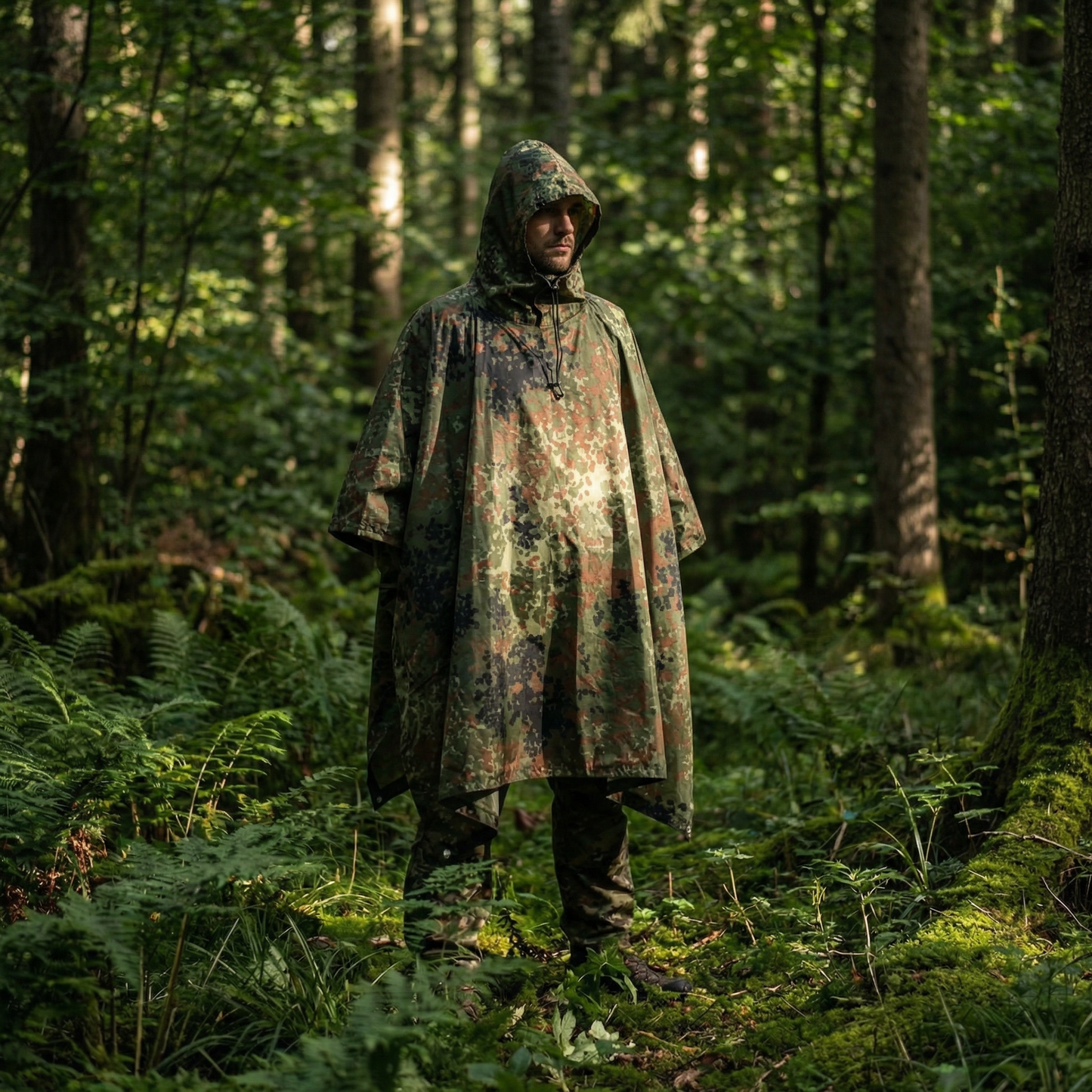 Poncho pluie randonnée camouflage vert - Horizon Poncho