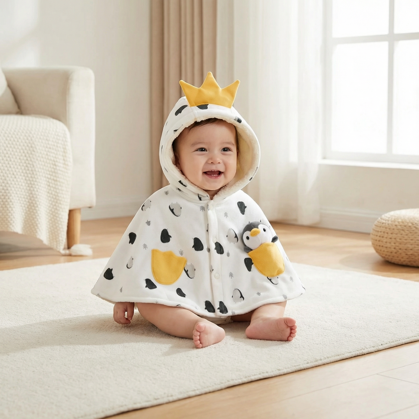 Poncho bébé style pingouin - Horizon Poncho