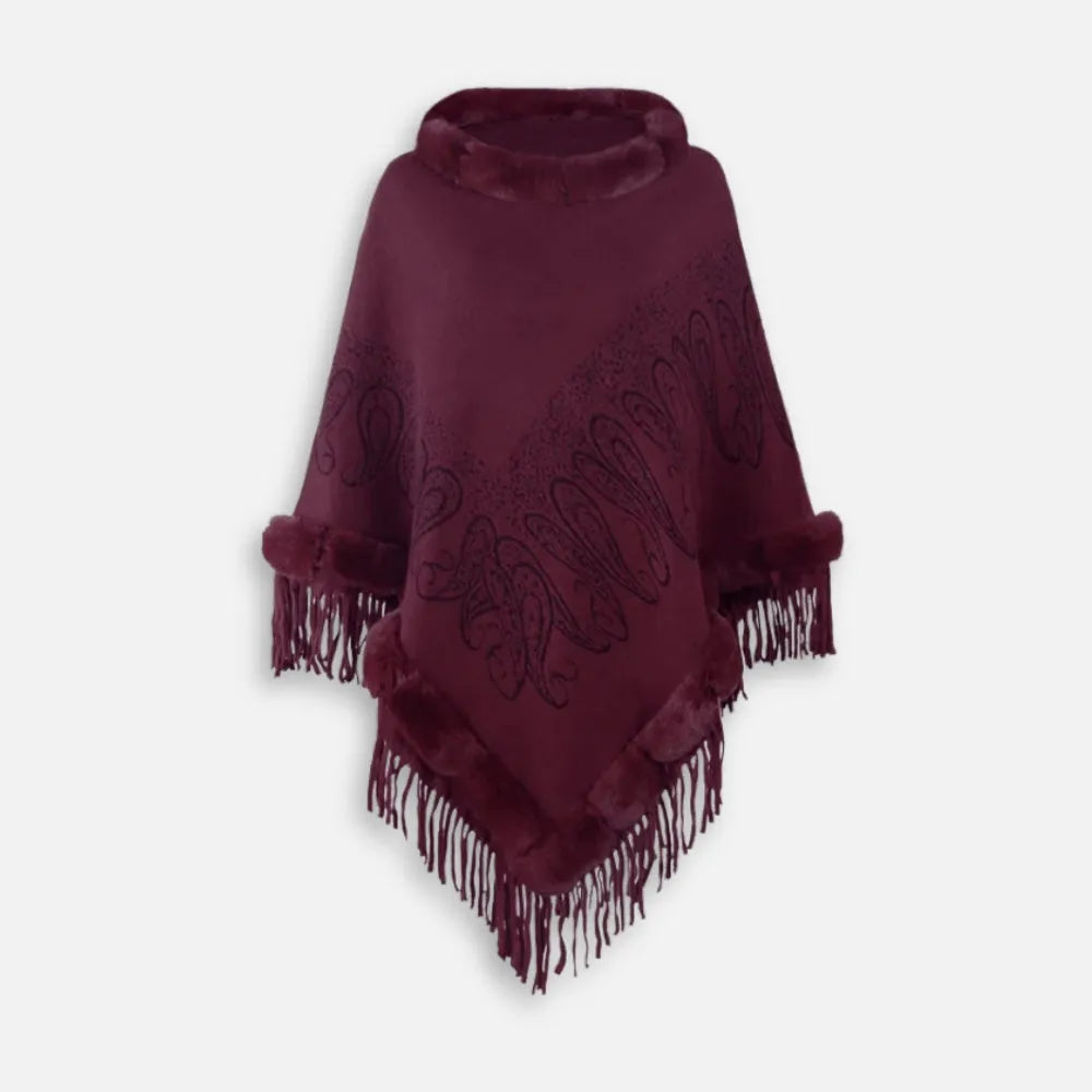Poncho femme frangé style boho - Horizon Poncho