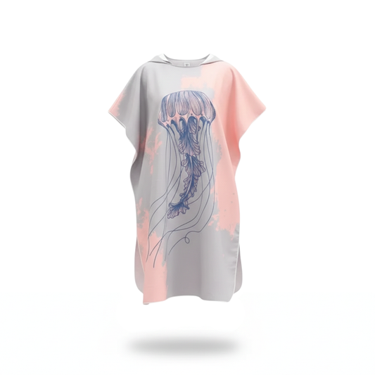 Poncho plage motif méduse - Horizon Poncho