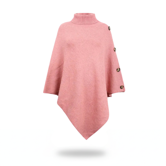 Poncho femme à boutons rose - Horizon Poncho