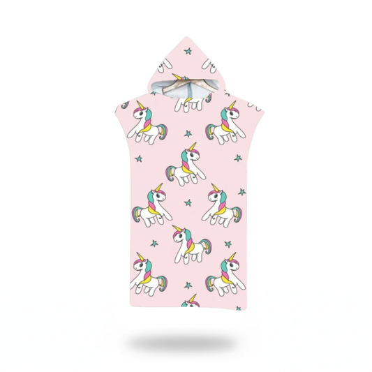 Poncho bain enfant motif licorne - Horizon Poncho