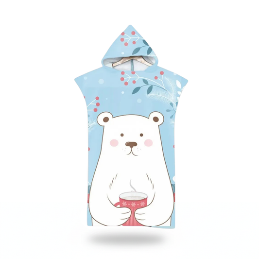 Poncho bain enfant motif ours - Horizon Poncho
