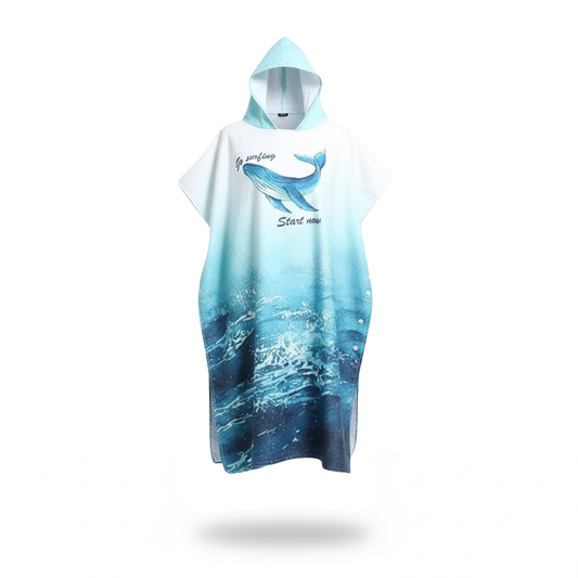 Poncho bain motif océan - Horizon Poncho
