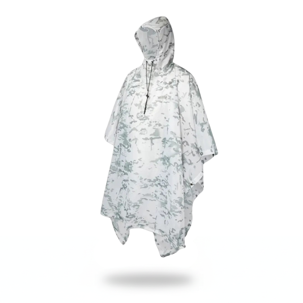 Poncho pluie randonnée camouflage blanc - Horizon Poncho