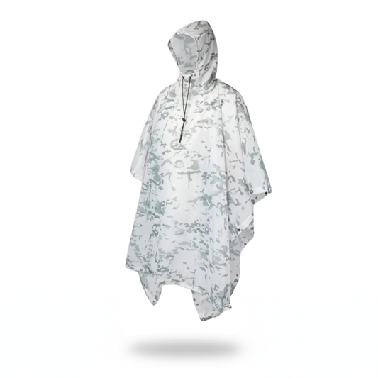 Poncho pluie randonnée camouflage blanc - Horizon Poncho