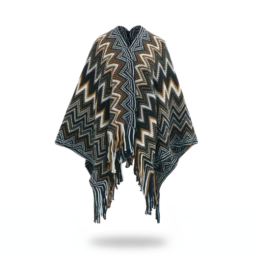 Poncho péruvien motifs aztèques - Horizon Poncho