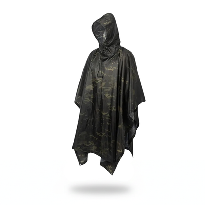 Poncho pluie randonnée camouflage noir - Horizon Poncho