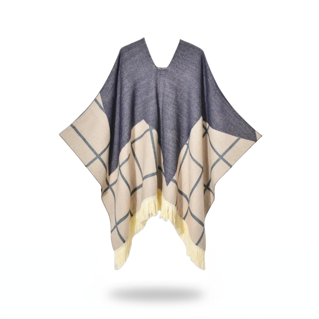 Poncho péruvien à carreaux - Horizon Poncho