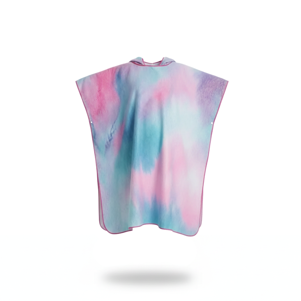 Poncho plage rose et bleu - Horizon Poncho