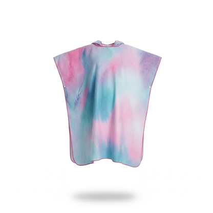 Poncho plage rose et bleu - Horizon Poncho