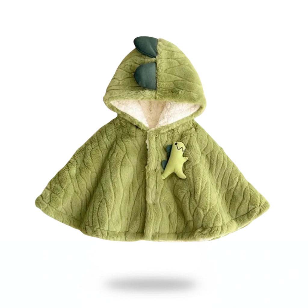Poncho bébé style dinosaure kaki - Horizon Poncho