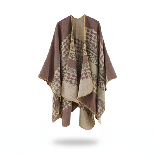 Poncho péruvien femme motifs - Horizon Poncho