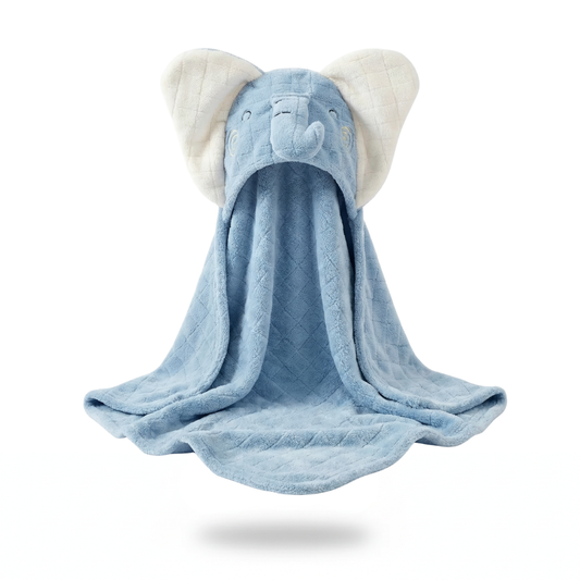 Poncho bébé style éléphant bleu - Horizon Poncho