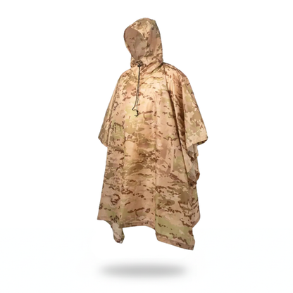 Poncho pluie randonnée camouflage beige - Horizon Poncho