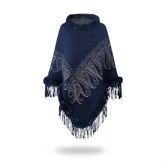 Poncho femme frangé style boho - Horizon Poncho