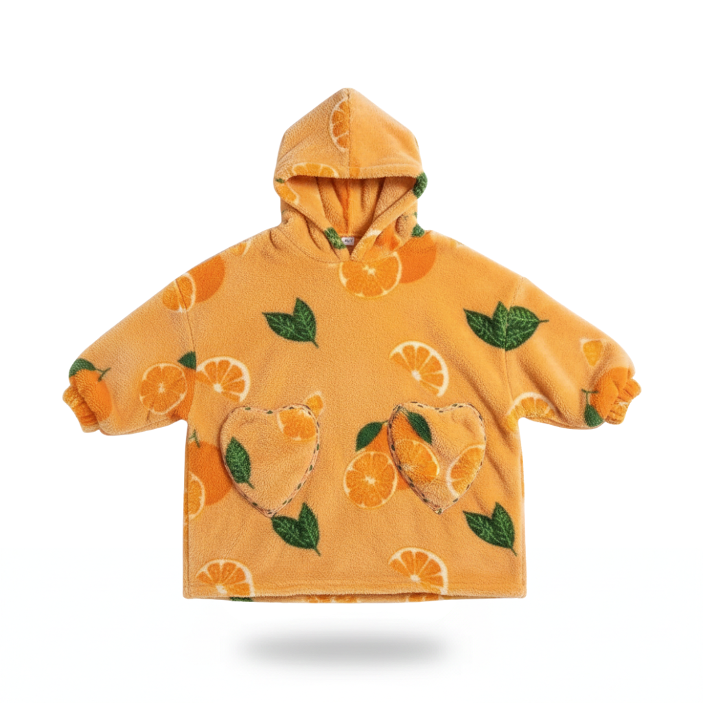 Poncho enfant motifs orange - Horizon Poncho