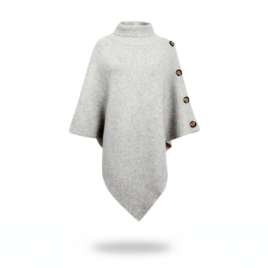 Poncho femme avec boutons gris - Horizon Poncho