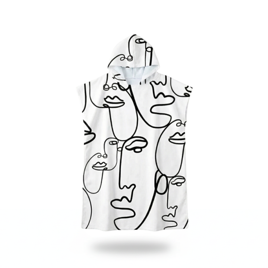 Poncho de bain enfants motifs visages - Horizon Poncho