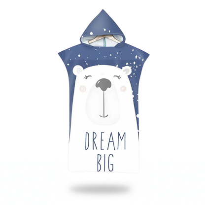 Poncho enfant motif ours blanc - Horizon Poncho