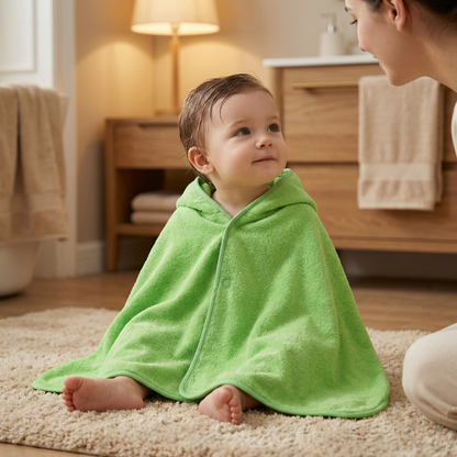 Poncho bébé style dinosaure vert - Horizon Poncho