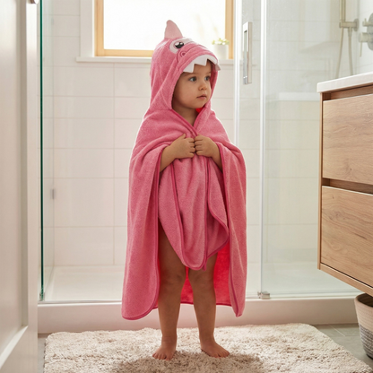 Poncho bébé style dinosaure rose - Horizon Poncho