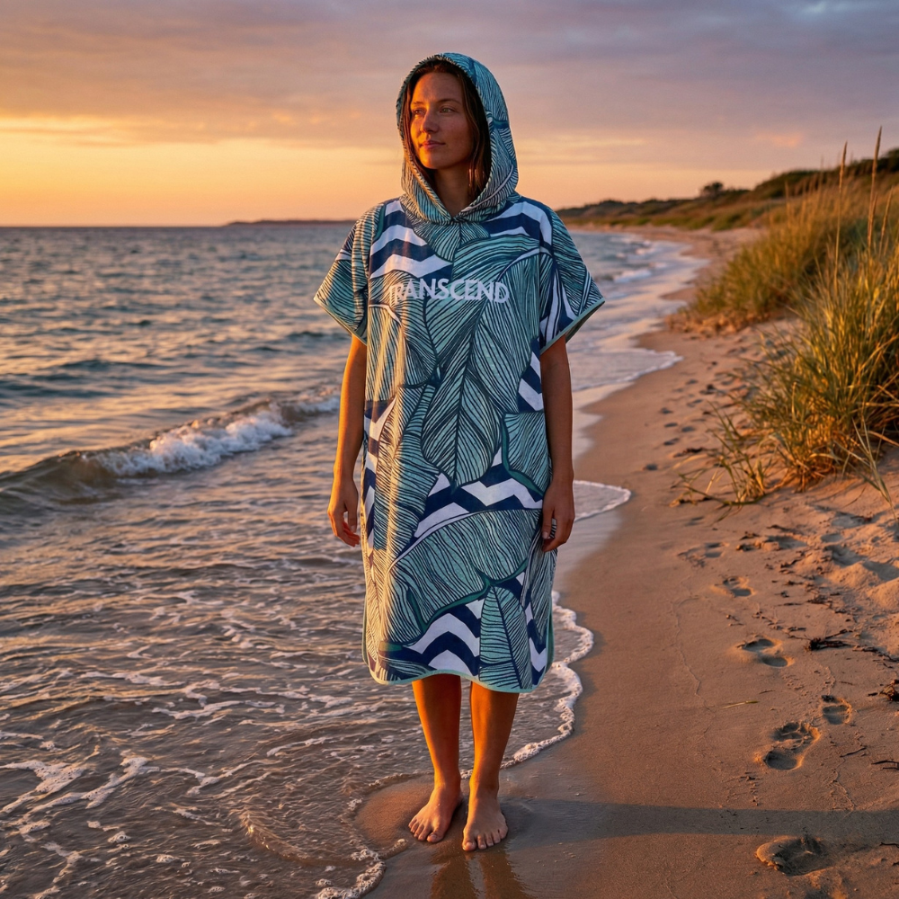 Poncho surf motif feuilles tropical - Horizon Poncho