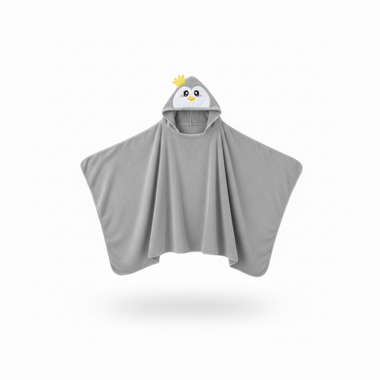 Poncho enfant pingouin gris - Horizon Poncho