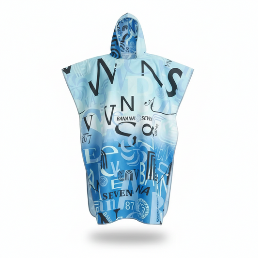 Poncho de bain bleu à motifs - Horizon Poncho