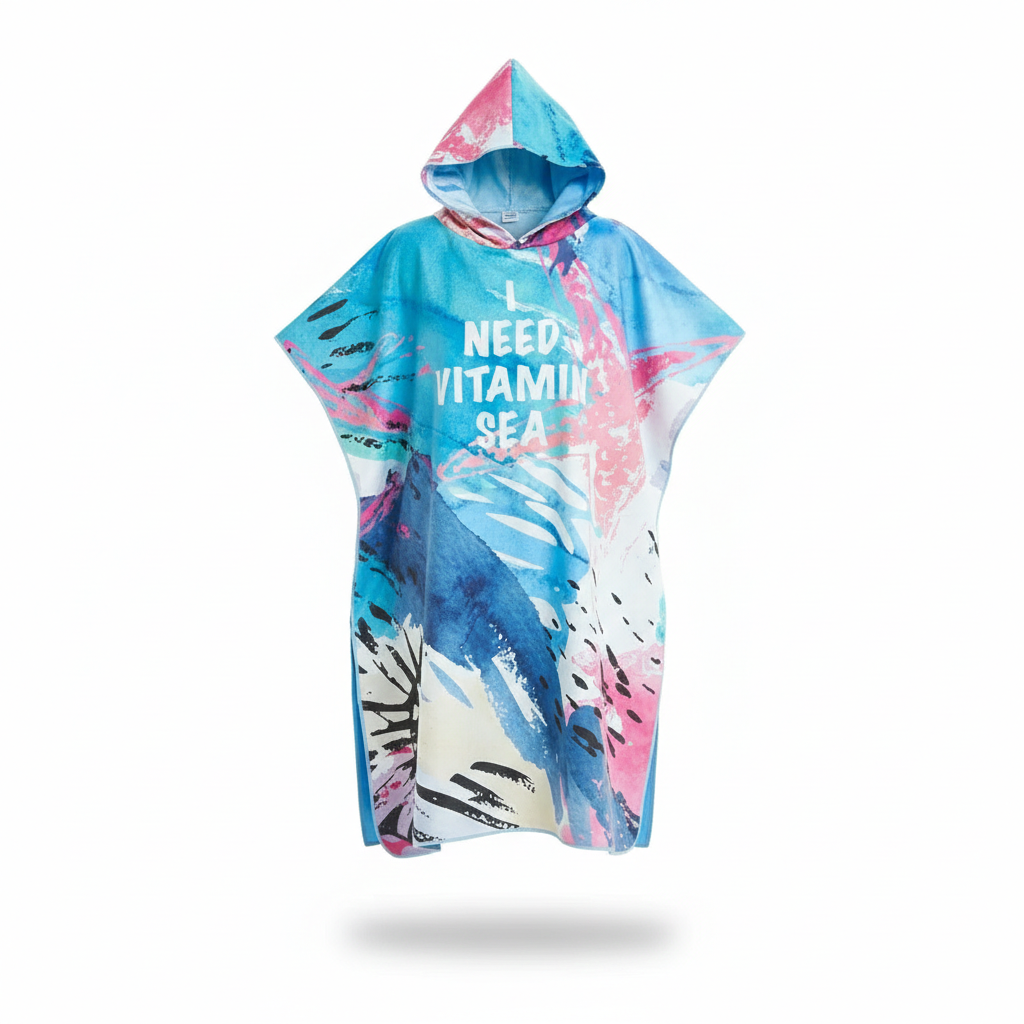 Poncho surf bleu corail - Horizon Poncho