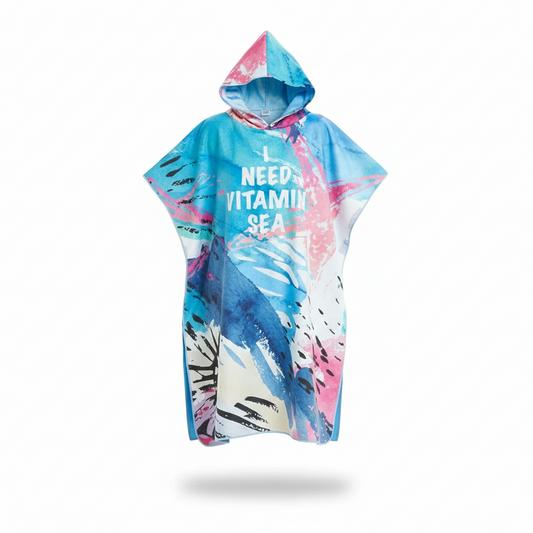 Poncho surf bleu corail - Horizon Poncho