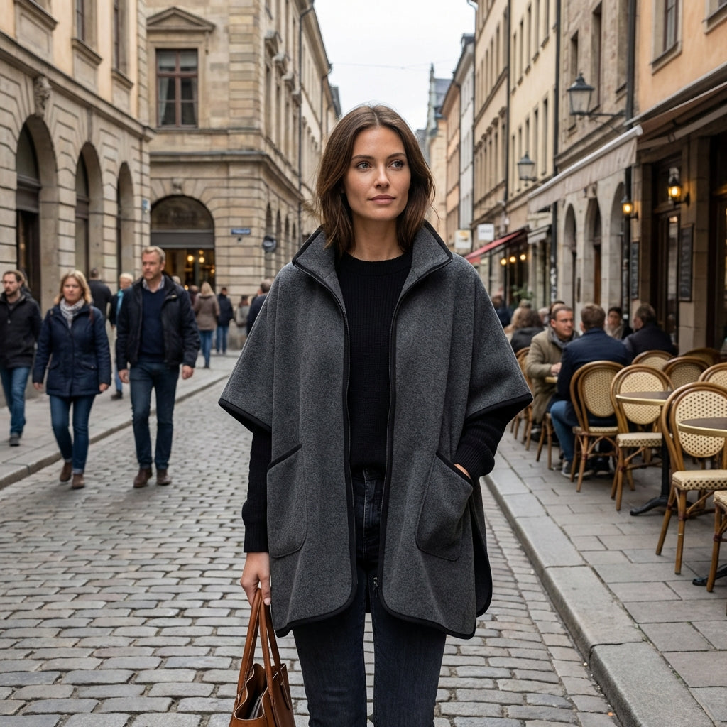 Poncho femme zippé - Horizon Poncho