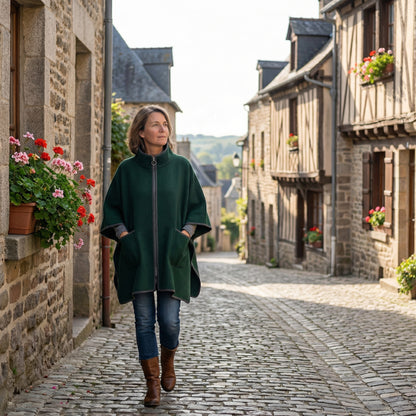 Poncho femme zippé - Horizon Poncho