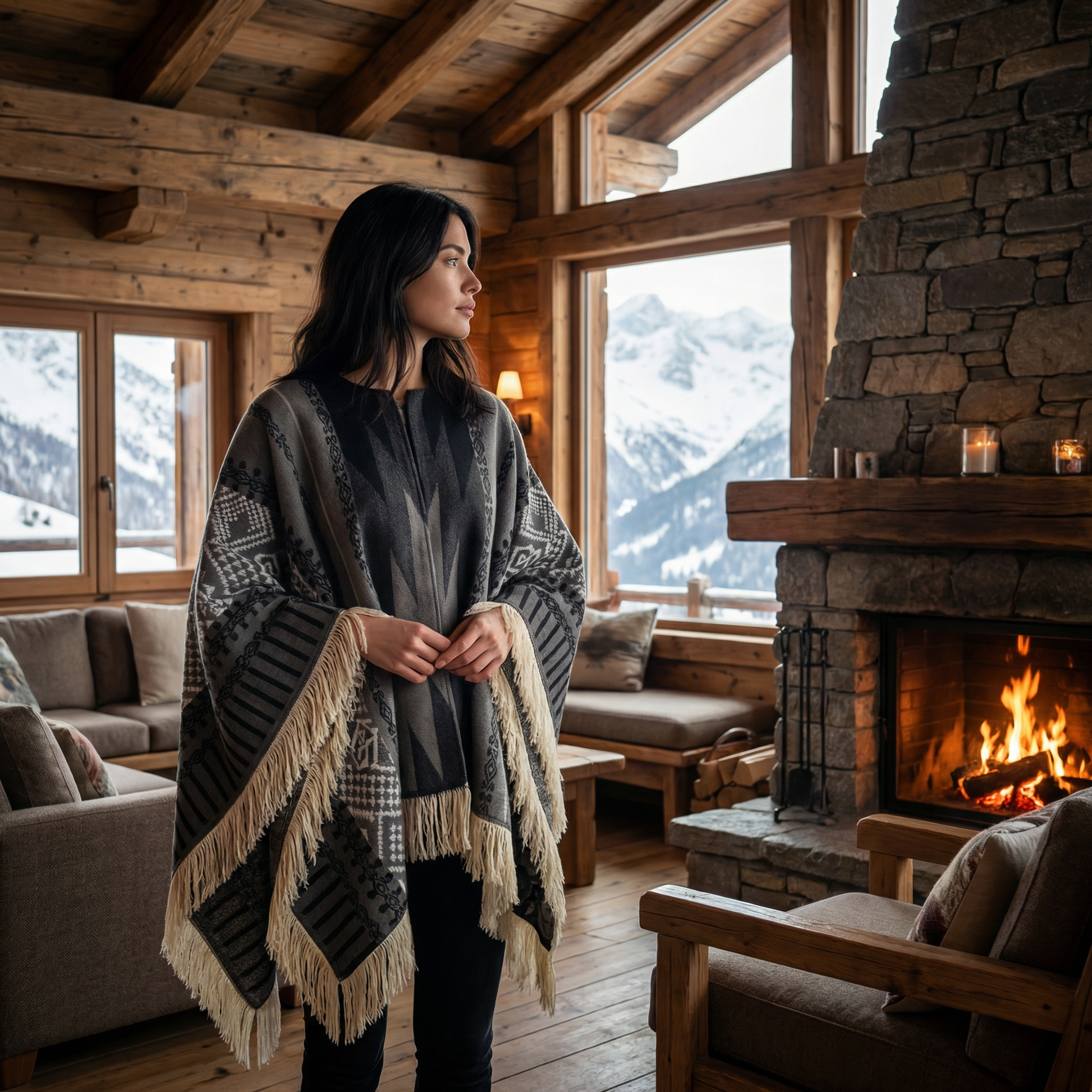 Poncho péruvien chaud - Horizon Poncho