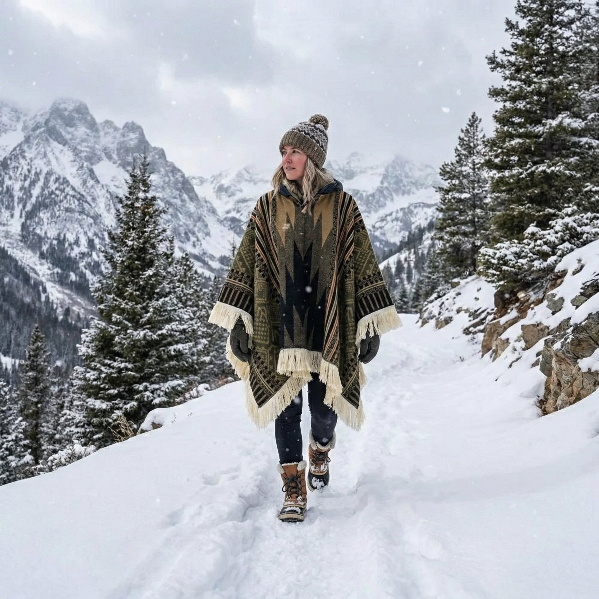 Poncho péruvien chaud - Horizon Poncho