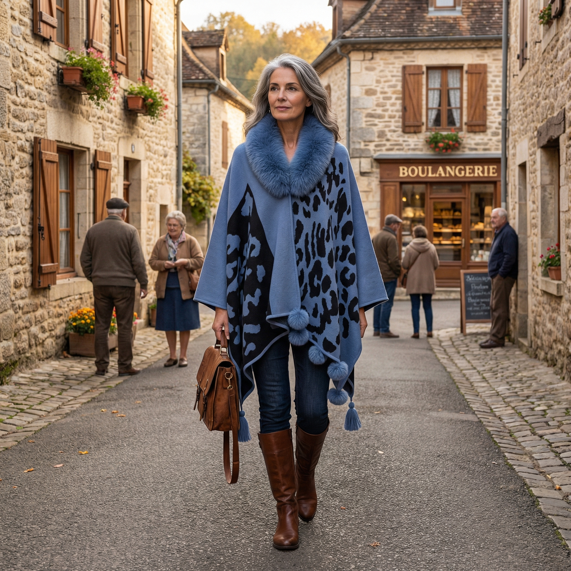 Poncho femme imprimé léopard - Horizon Poncho