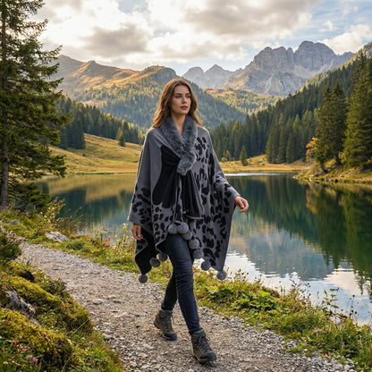 Poncho femme imprimé léopard - Horizon Poncho