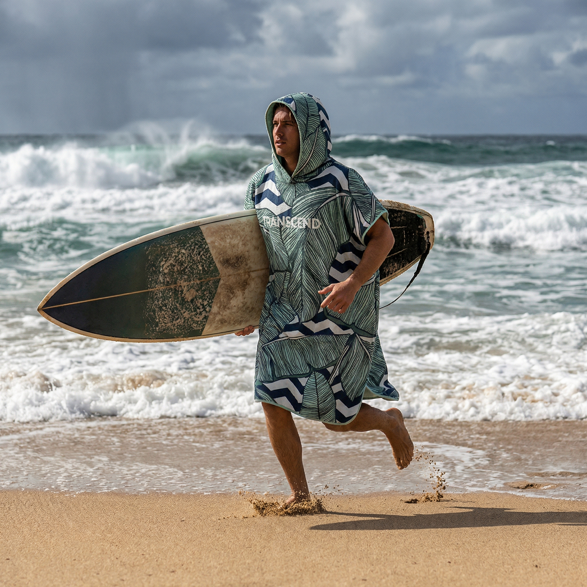 Poncho surf motif feuilles tropical - Horizon Poncho