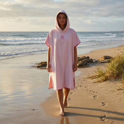Poncho surf femme rose - Horizon Poncho