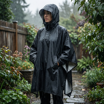 Poncho pluie randonnée noir - Horizon Poncho