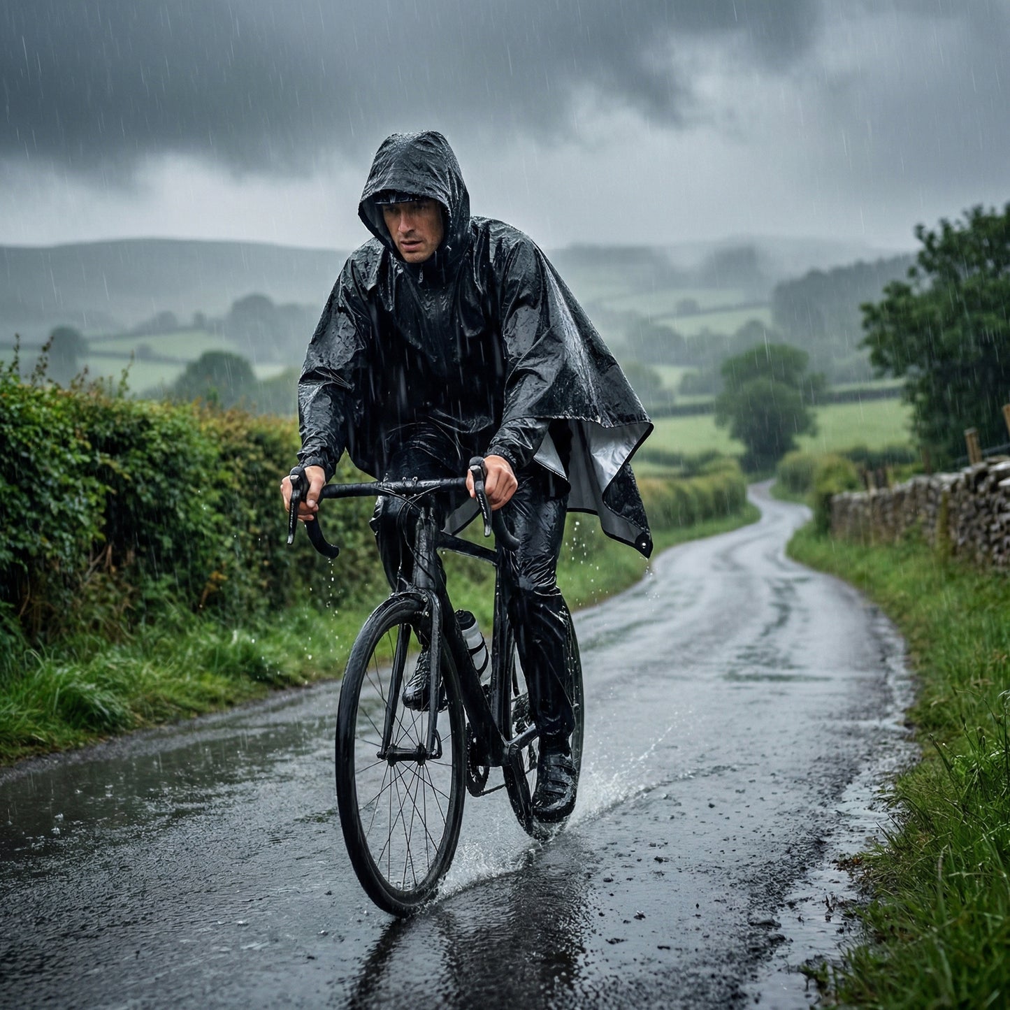 Poncho pluie randonnée noir - Horizon Poncho