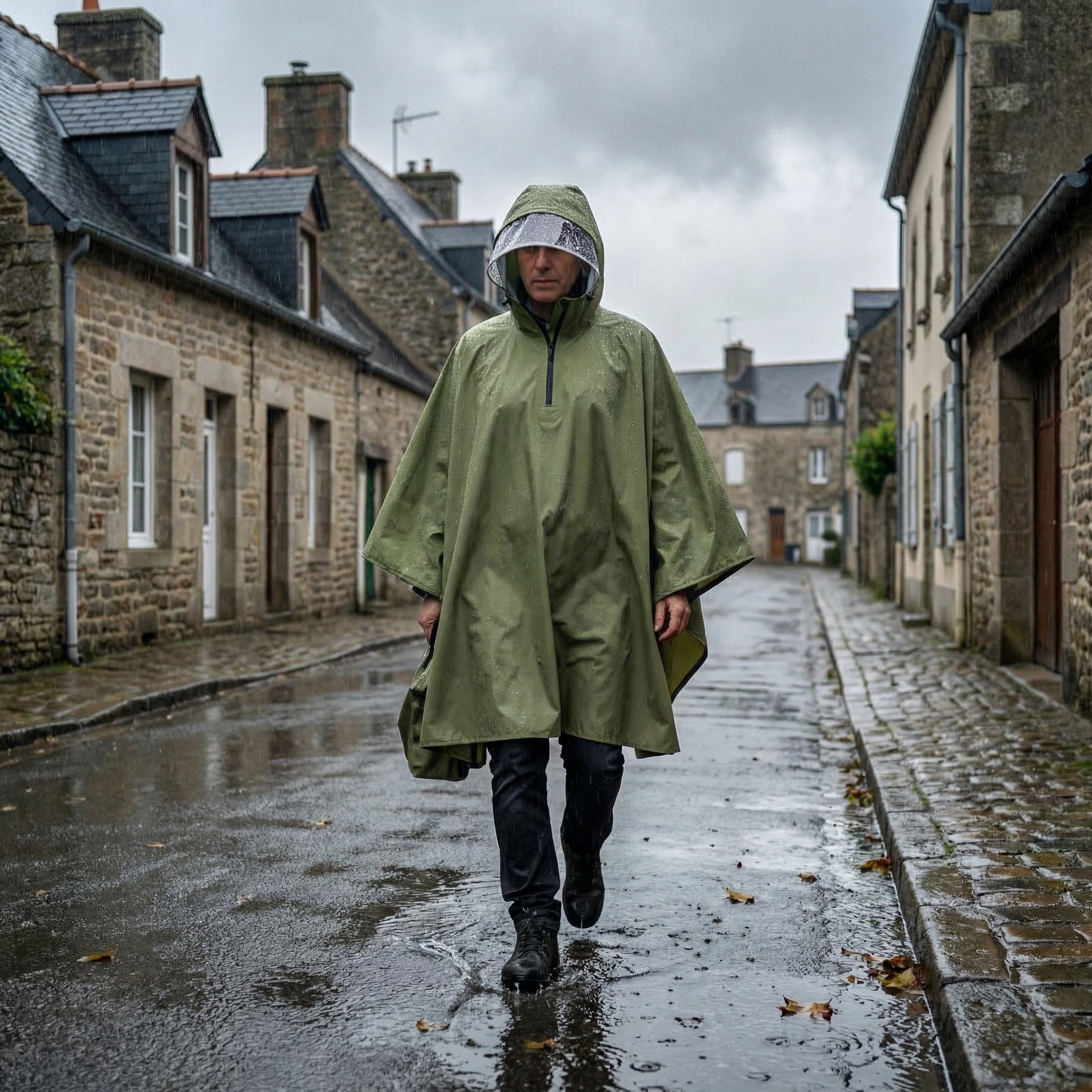 Poncho pluie vert sauge - Horizon Poncho