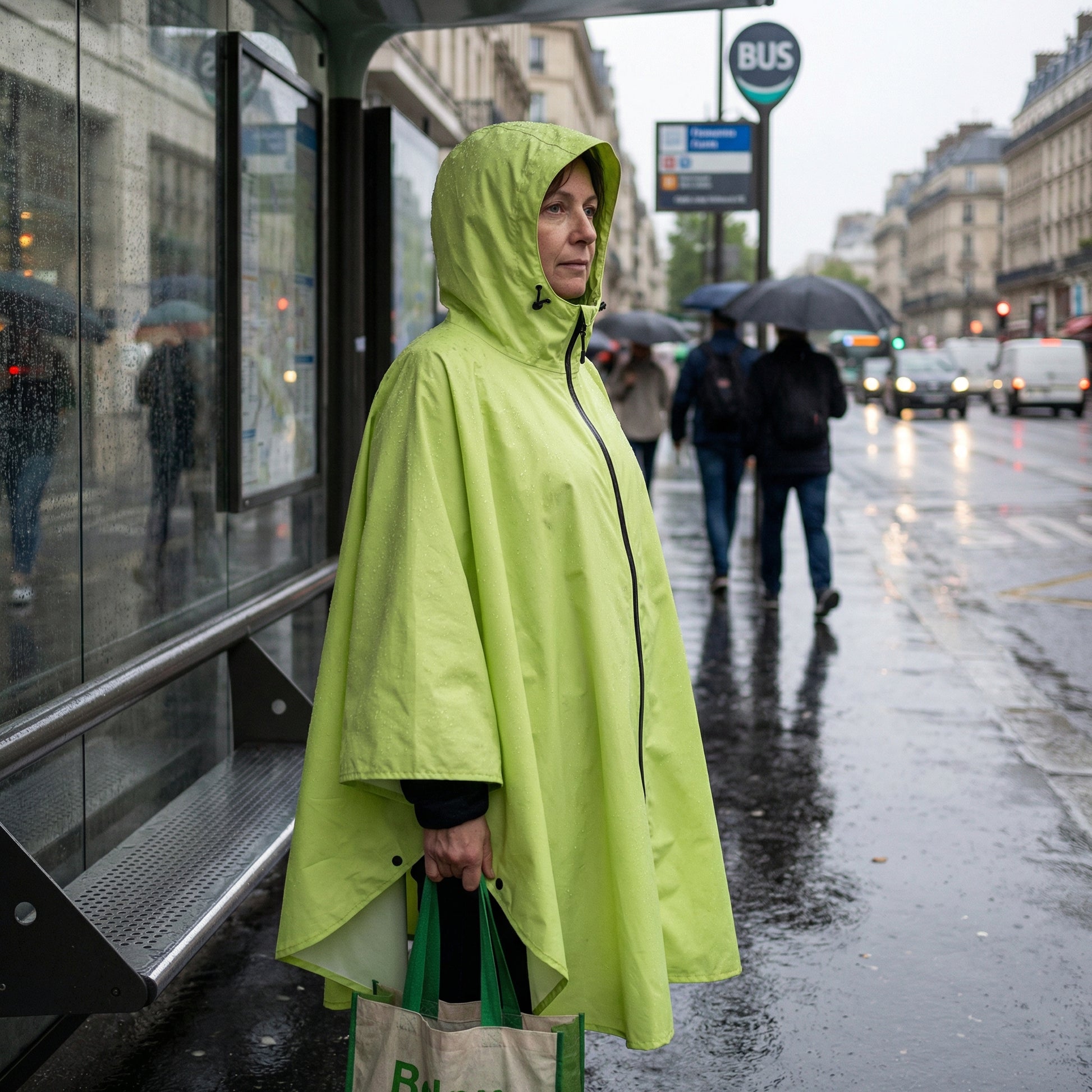 Poncho pluie femme vert clair - Horizon Poncho