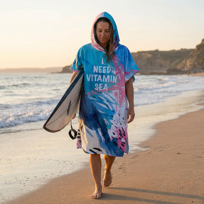 Poncho surf bleu corail - Horizon Poncho